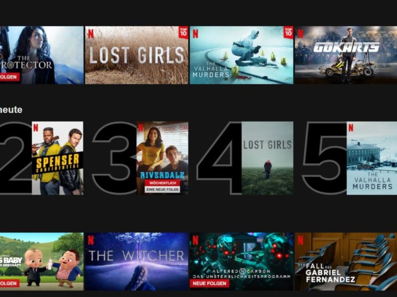 Netflix Top Ten 1 bis 5