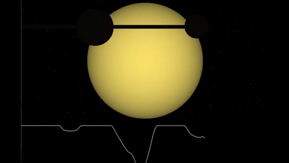 Simulation der Lichtkurve des Sterns KIC 8462852