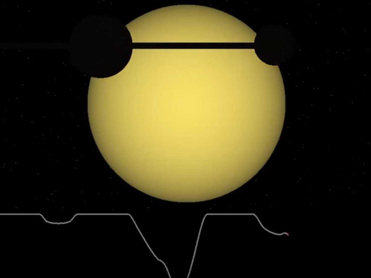 Simulation der Lichtkurve des Sterns KIC 8462852