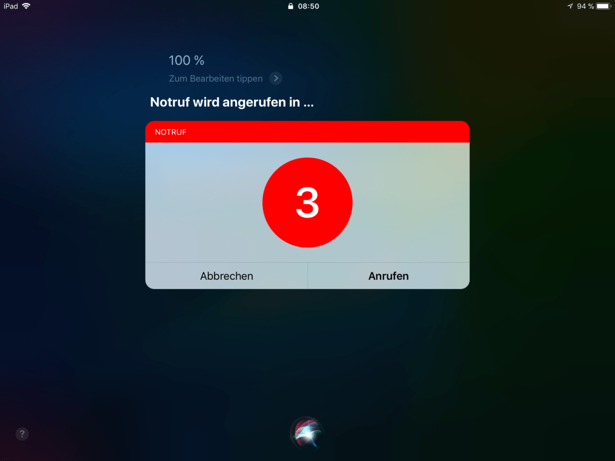 Siri Notruf Fehler