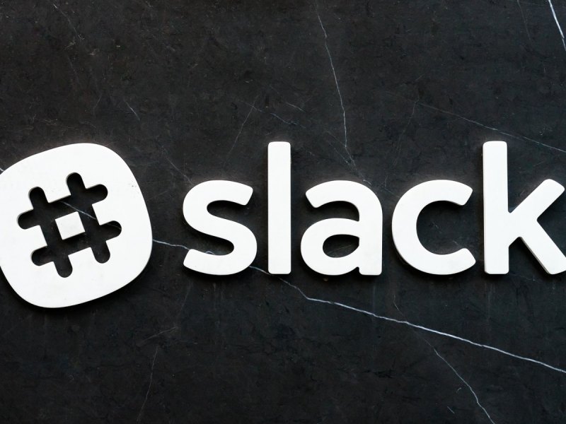 Das Slack-Logo in schwarz-weiß