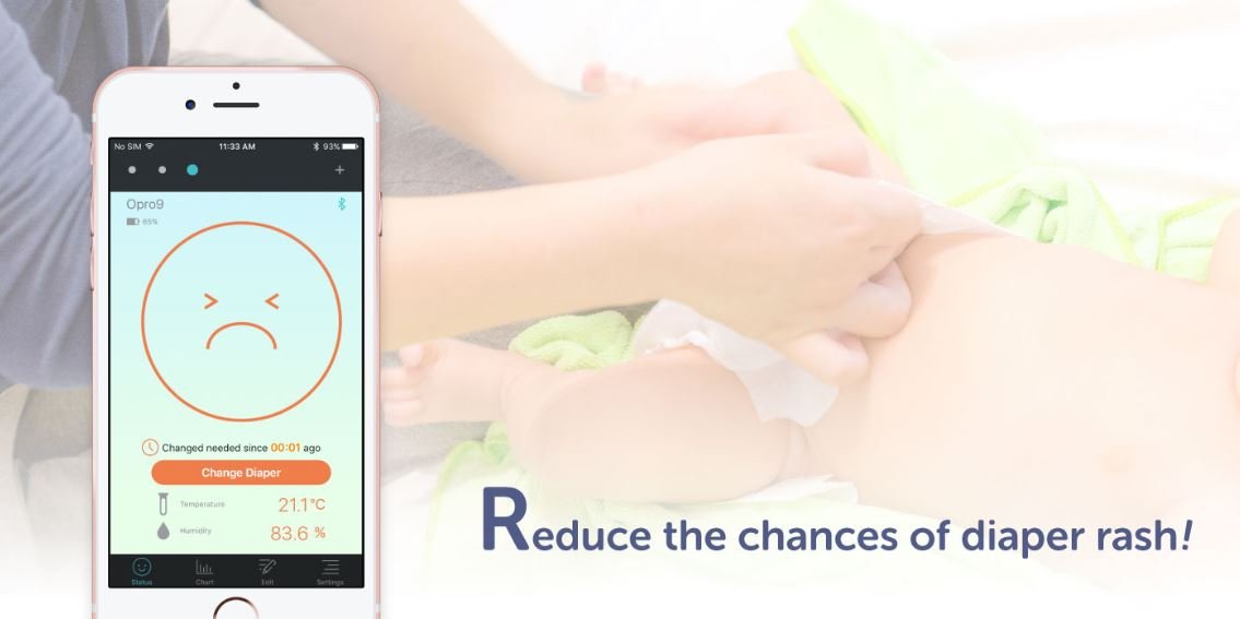 SmartDiaper: Die Anzeige auf dem Smartphone