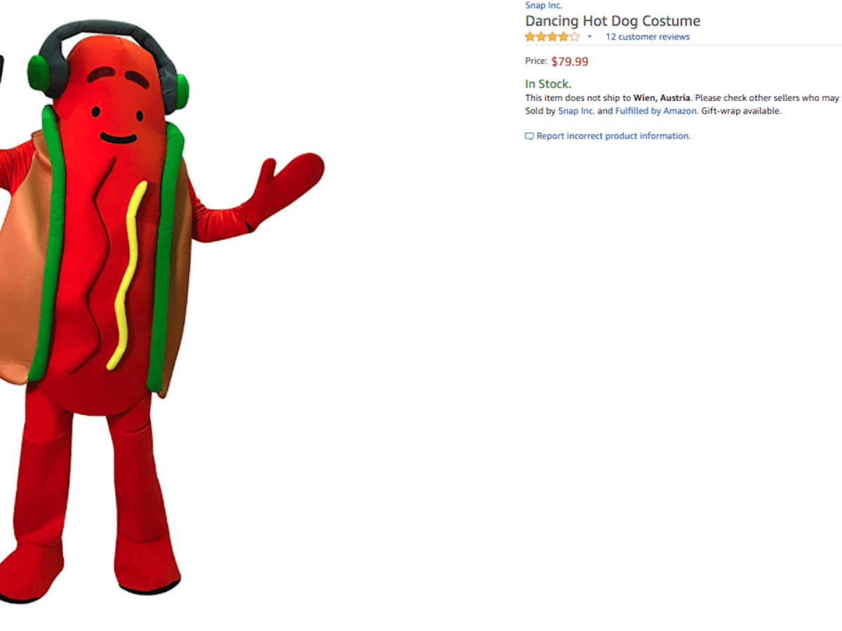 Wer möchte nicht als fröhlicher Hot Dog an Halloween unterwegs sein?