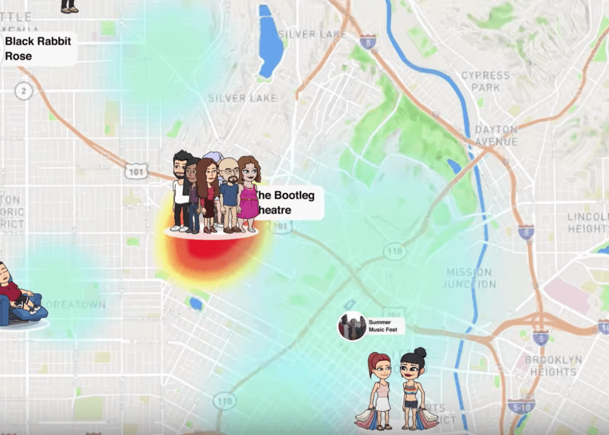 Abbildung des Features Snap Map von Snapchat.