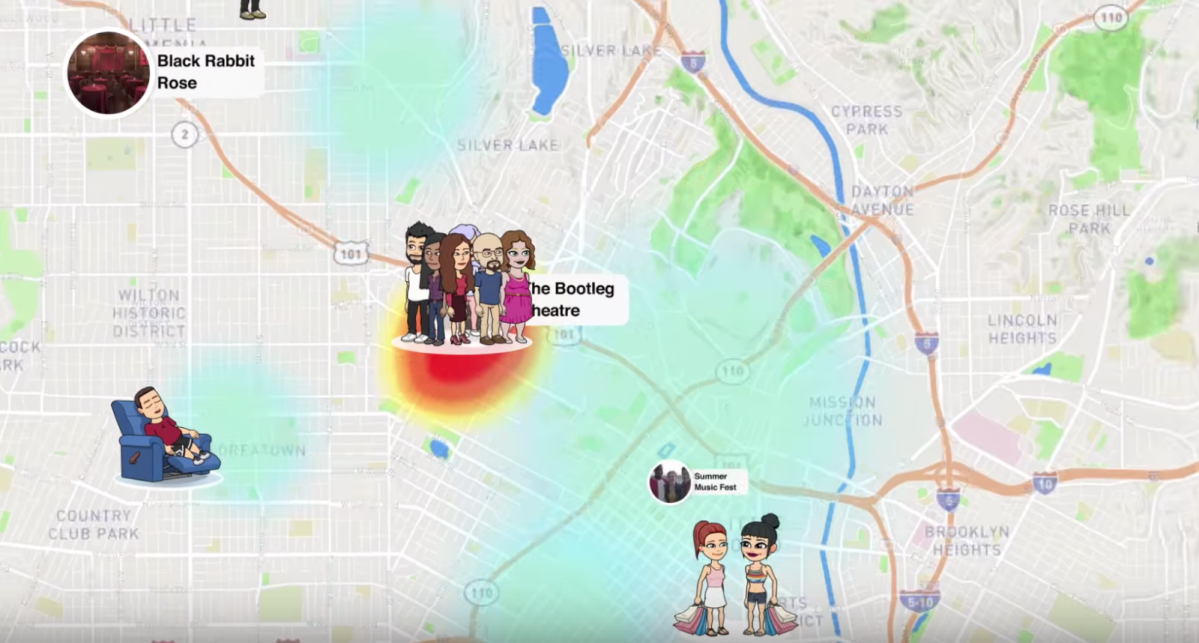 Abbildung des Features Snap Map von Snapchat.