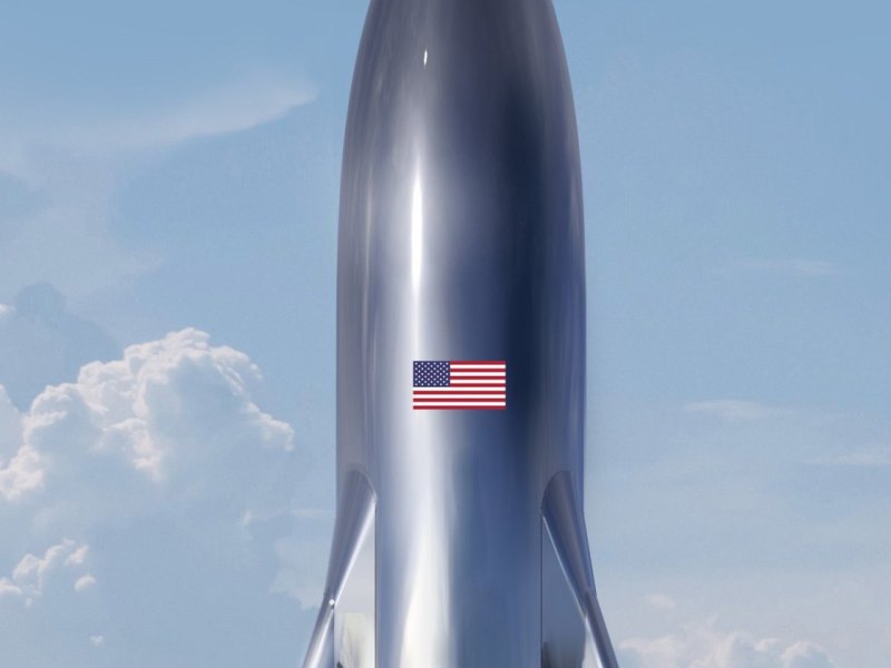 Computerdarstellung des SpaceX "Starship"