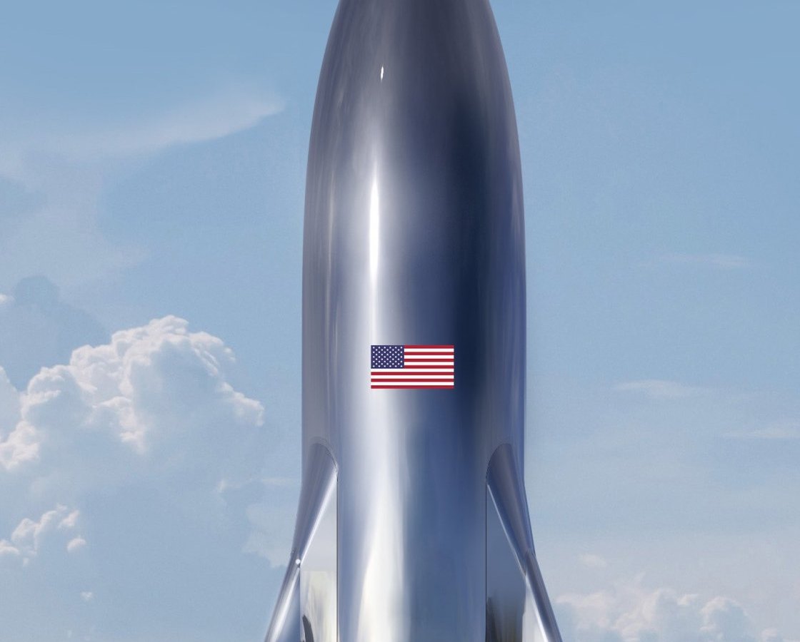 Computerdarstellung des SpaceX "Starship"