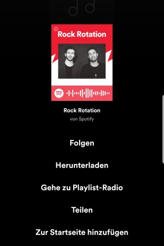 Unten könnt ihr eure Spotify-Wunschplaylist (oder wahlweise ein Album, einen Podcast oder Künstler) zu eurem Android-Startbildschirm hinzufügen.