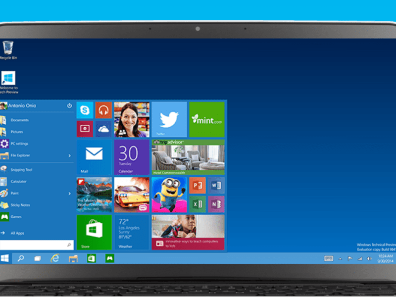 Microsoft Windows 10 Startbildschirm