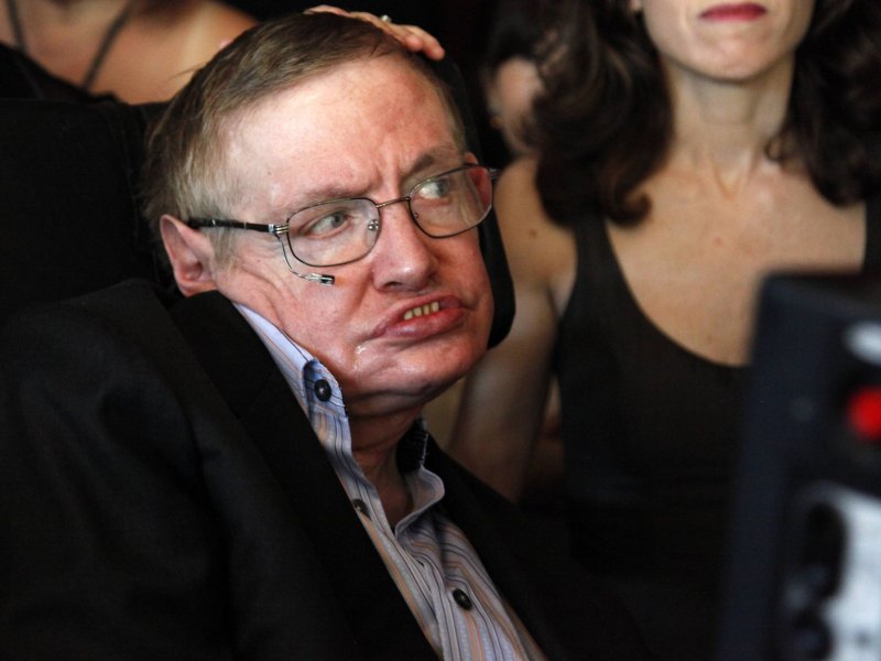 Zum Todestag: Stephen Hawking im Rollstuhl.