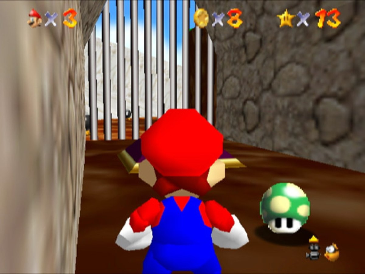 Eine Szene aus dem Videospiel "Super Mario 64".