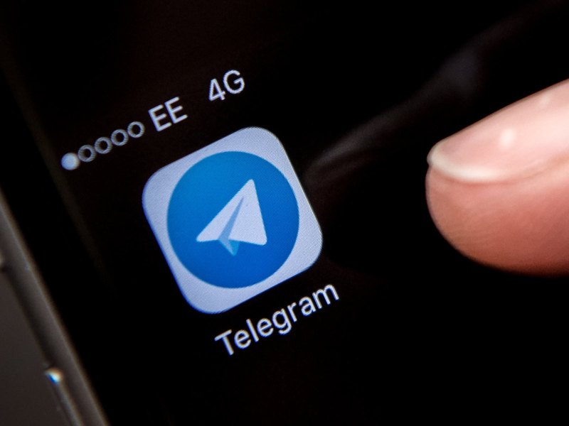 Telegram-Icon auf einem Smartphone