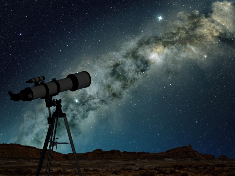 Teleskop am Sternenhimmel