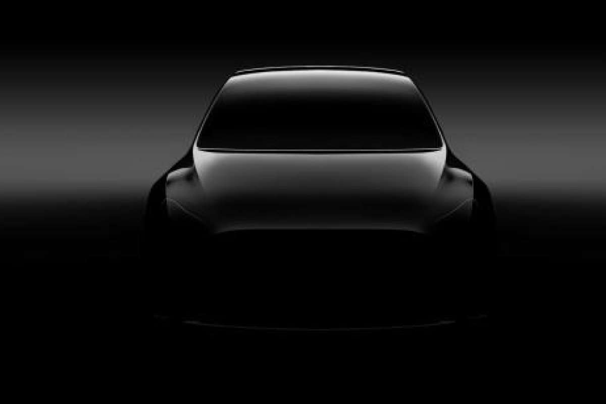 Ein Teaser-Bild zu einem neuen Model von Tesla.