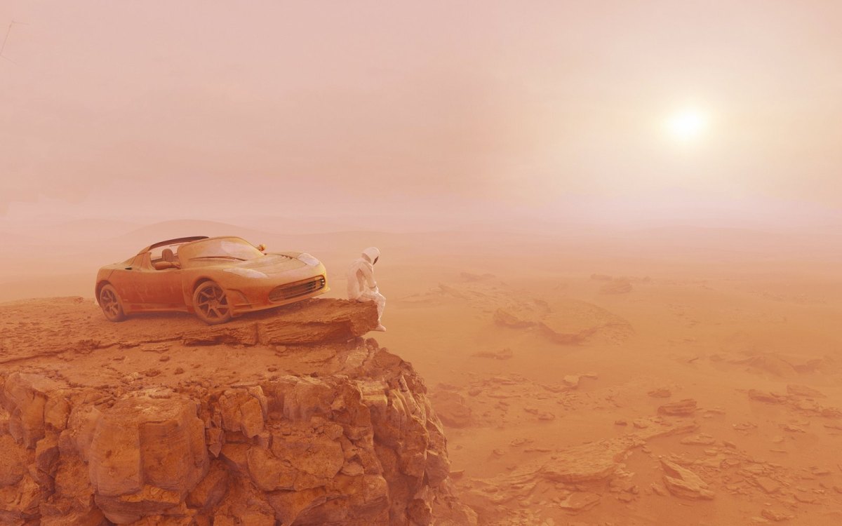 Tesla auf dem Mars (Auszug aus 
