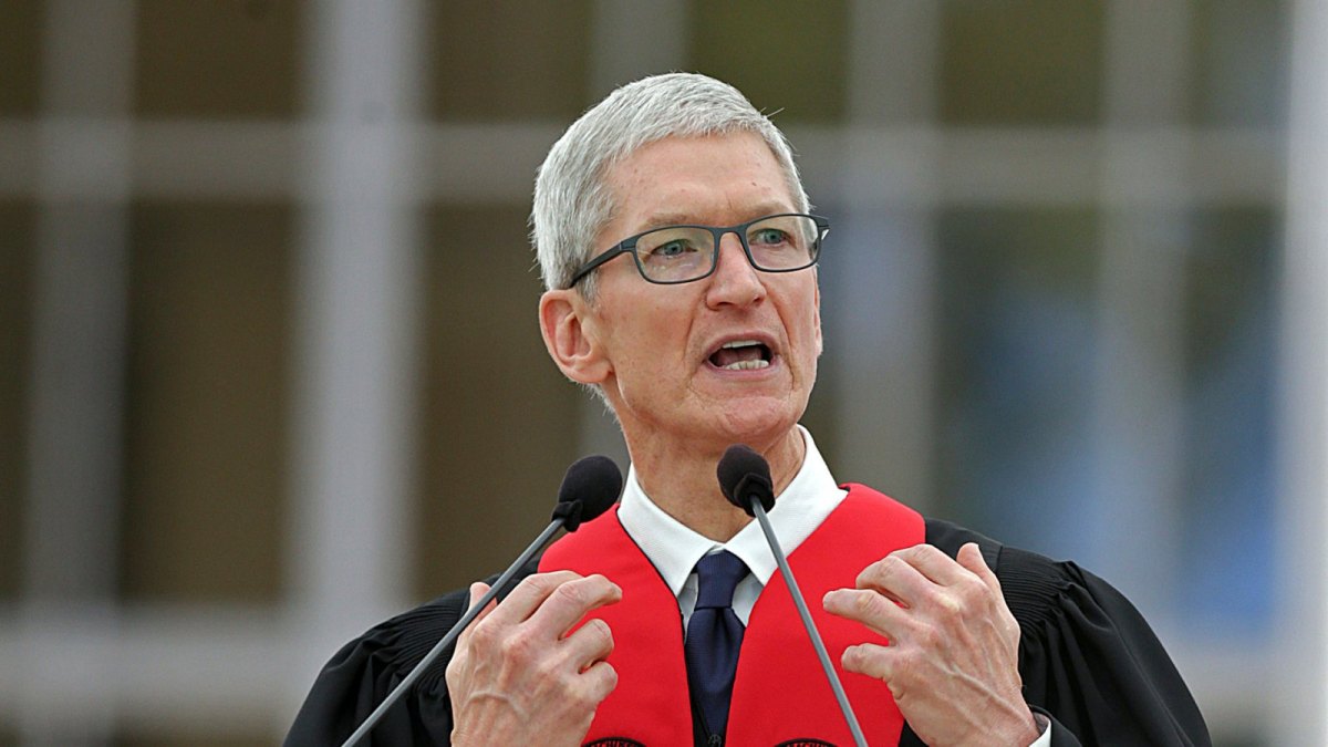 Apple-CEO Tim Cook bei einer Rede vor Studenten des Massachusetts Institute of Technology (MIT)