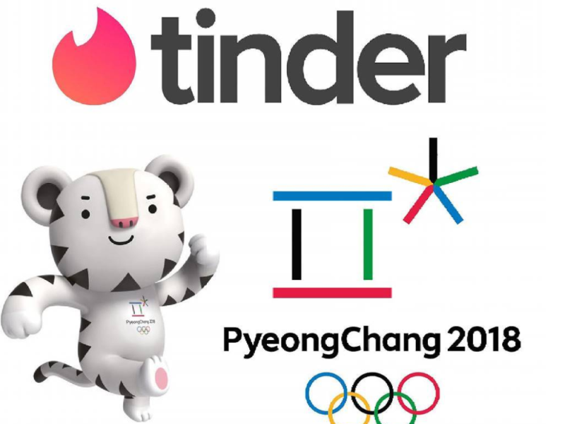 "tinder" über Olympia-Logo