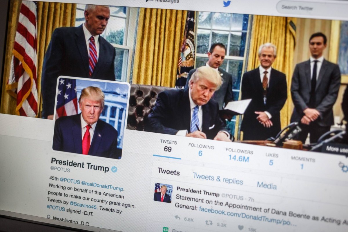 Ein Screenshot des Twitter-Profils von Donald Trump.
