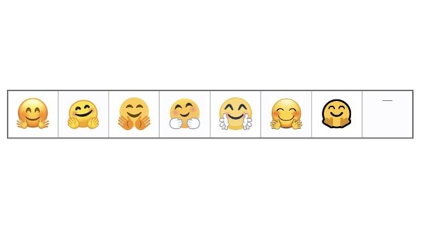 Dieses Emoticon zwinkert nicht, es will dich umarmen.