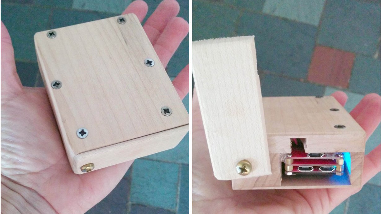 Ein Holzgehäuse für den Mini-Computer eines OpenAPS-Closed-Loop-Systems