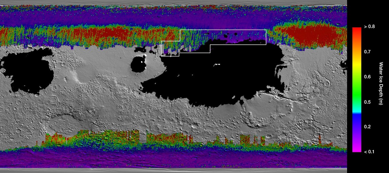 Dank der Daten des MRO und der Space Odyssey-Sonde gelang es den Forschern, das Wasser auf dem Mars zu entdecken.