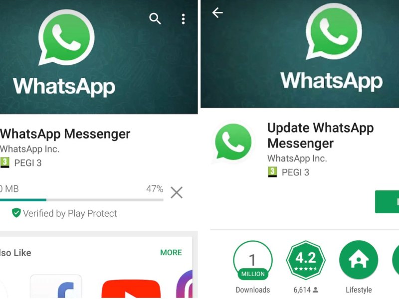 WhatsApp-Original und -Fälschung