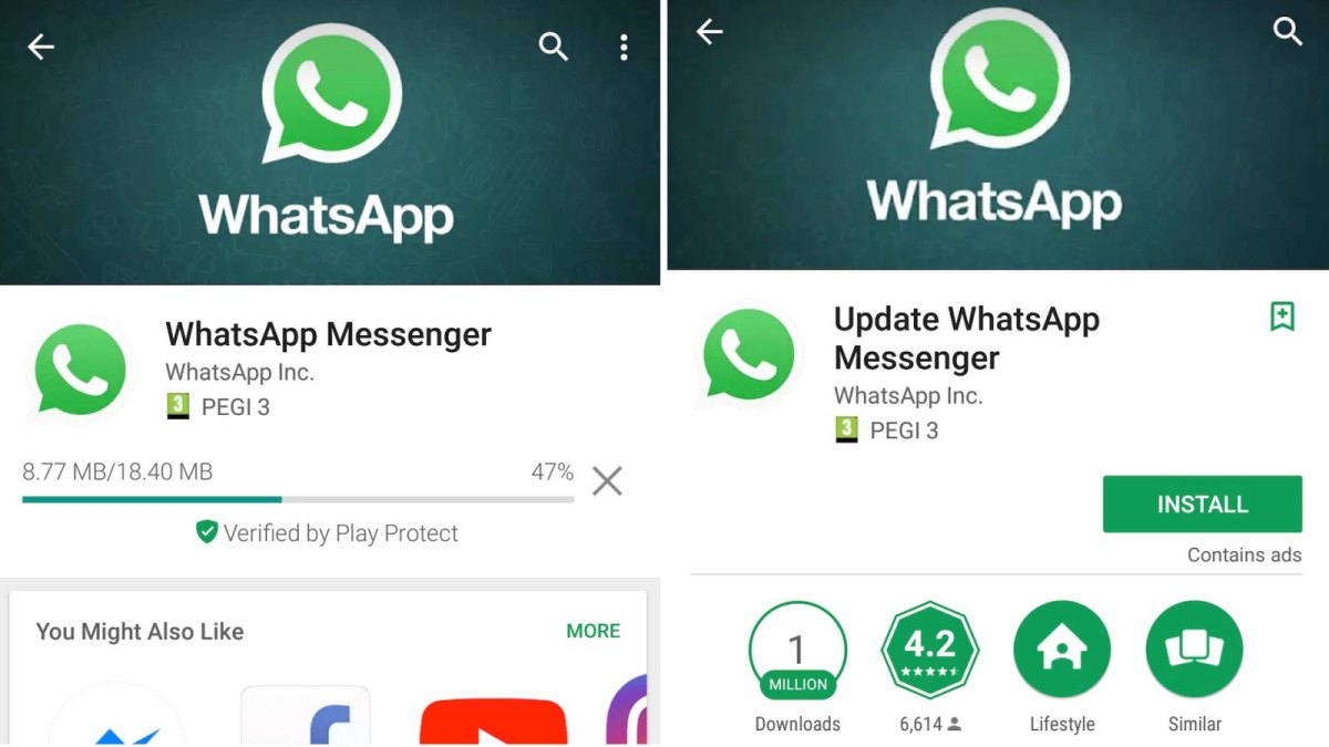 WhatsApp-Original und -Fälschung