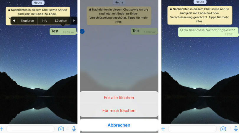 WhatsApp Nachrichten löschen Schritt für Schritt