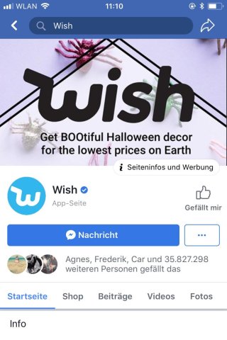 Wish verspricht derzeit Halloween-Artikel zu den "niedrigsten Preisen der Welt".