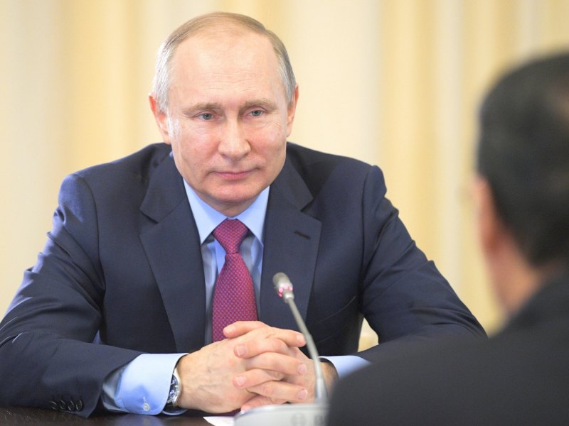 Der russische Präsident Wladimir Putin bei einem Interview