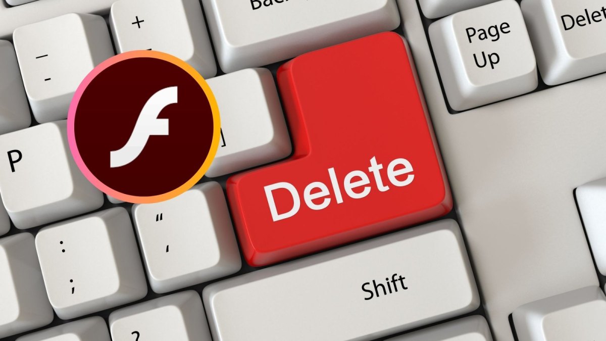 Delete-Taste und Adobe Flash-Logo
