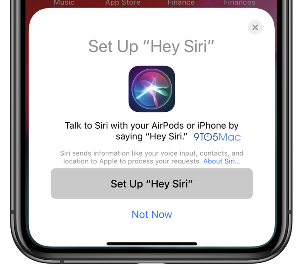 Der Set-up-Screen für "Hey, Siri" in der neuen iOS-Version 12.2 für die AirPods