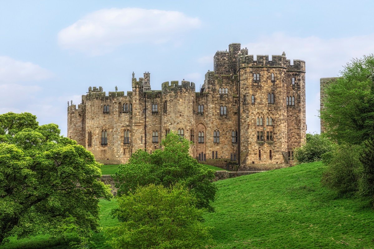 Das Alnwick Castle in Northumerland in England.