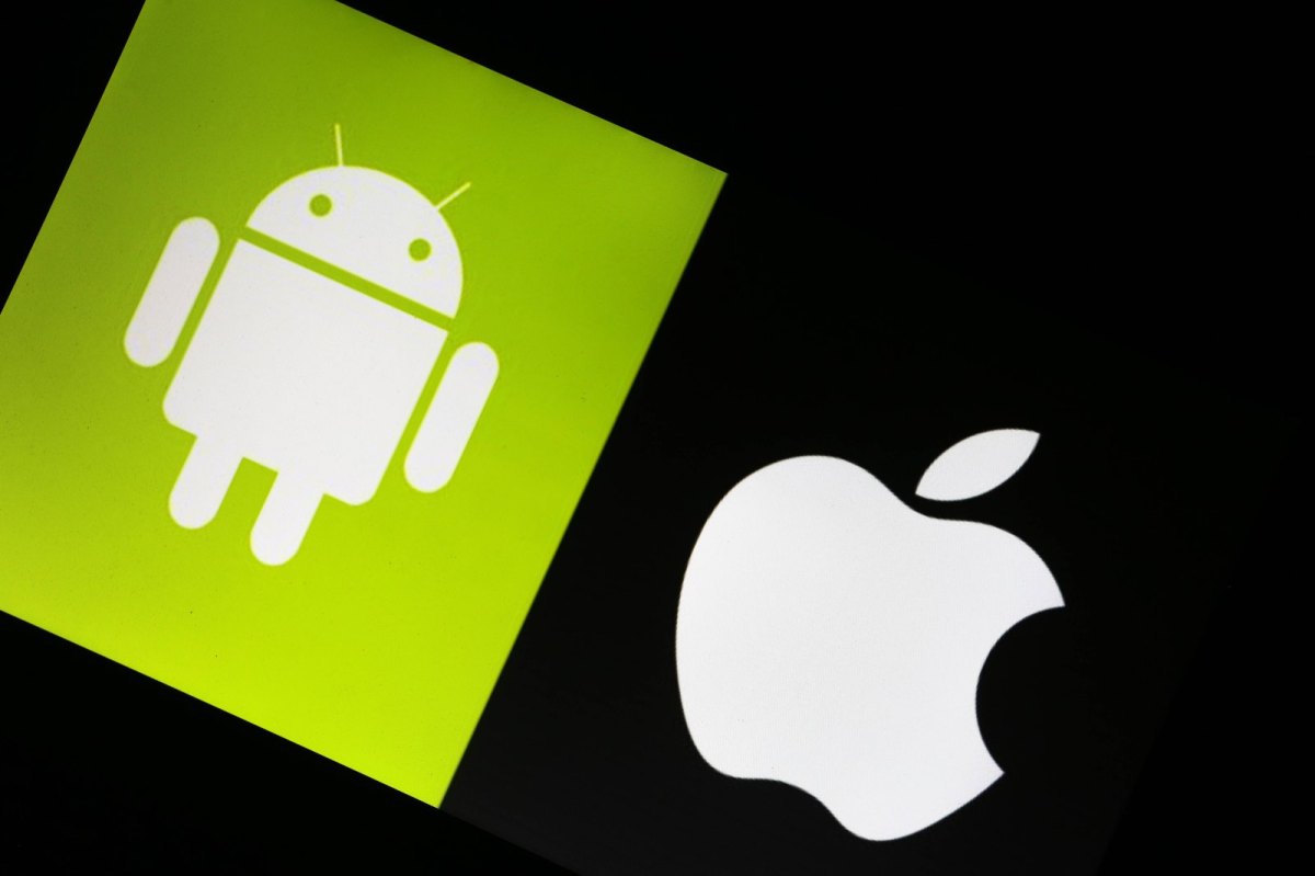 Android-Symbol und Apple-Symbol