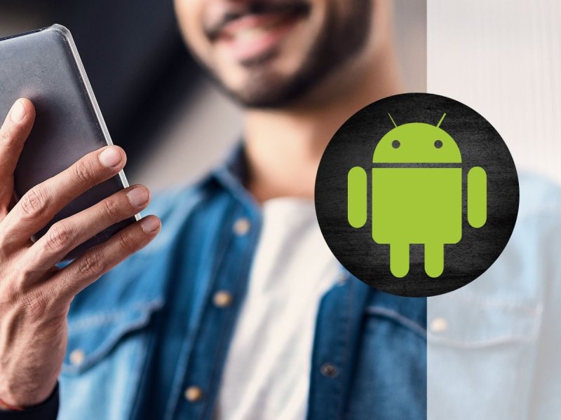 Android-Smartphone und Android-Logo