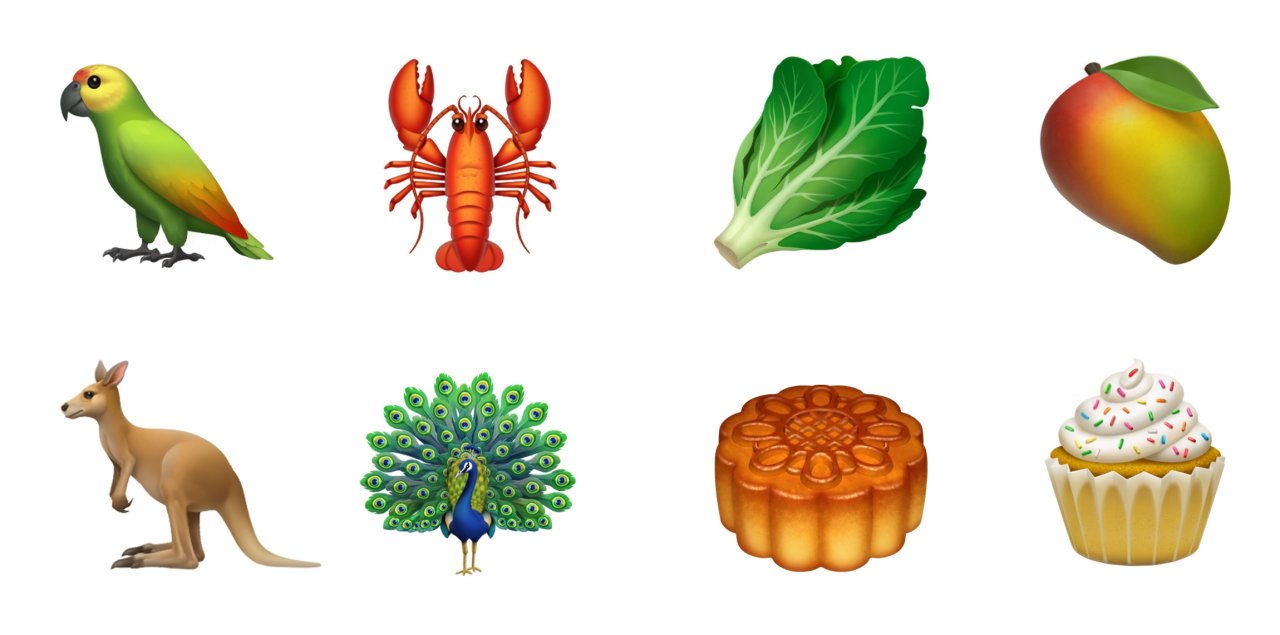 Neue Tiere und neues Essen dürfen natürlich auch nicht bei den Apple Emojis fehlen!