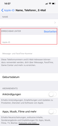 Am iPhone könnt ihr wieder in den Einstellungen eure Apple-ID zurücksetzen. Am iPhone könnt ihr wieder in den Einstellungen eure Apple-ID zurücksetzen.