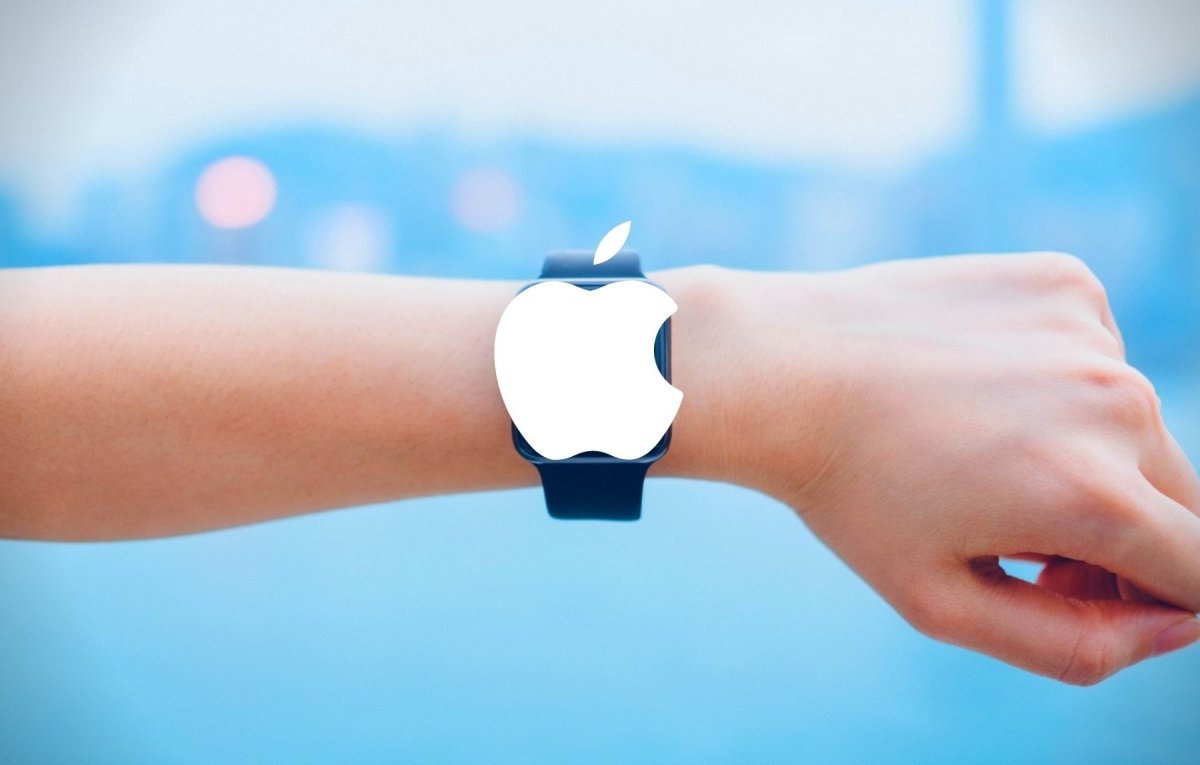 Smartwatch mit Apple-Logo.