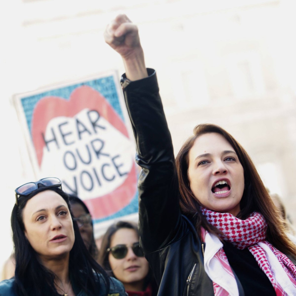 Schauspielerin Asia Argento bei Demonstration für Frauenrechte