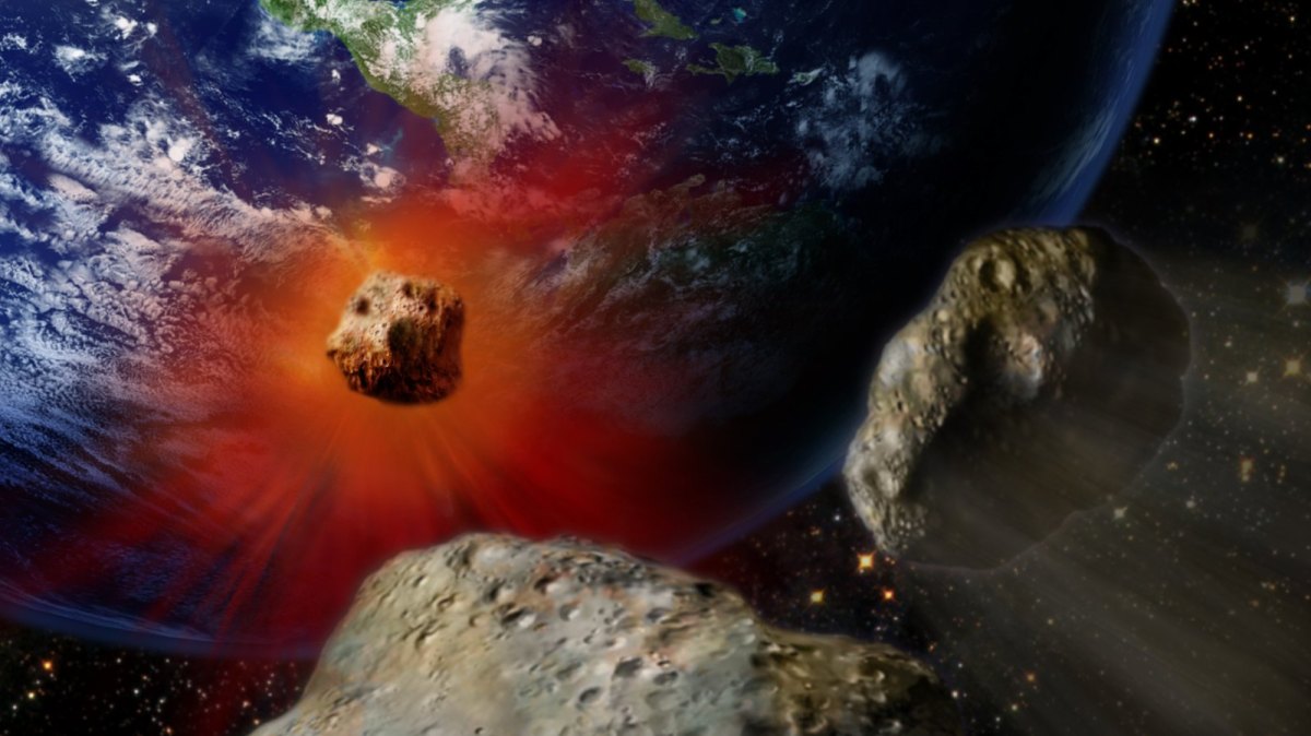 Asteroiden dringen in die Atmosphäre ein