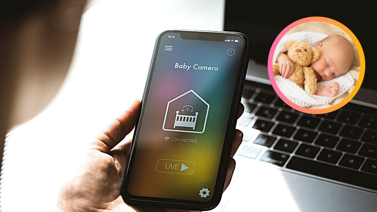 Babyphone App und ein Bild von einem Baby