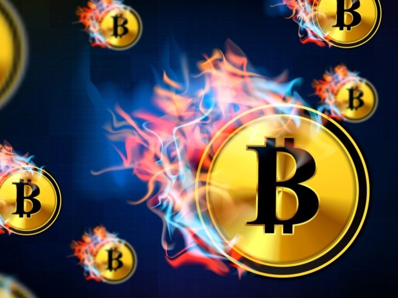 Brennende Bitcoin