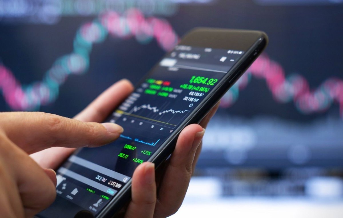 Kryptobörse auf einem Smartphone