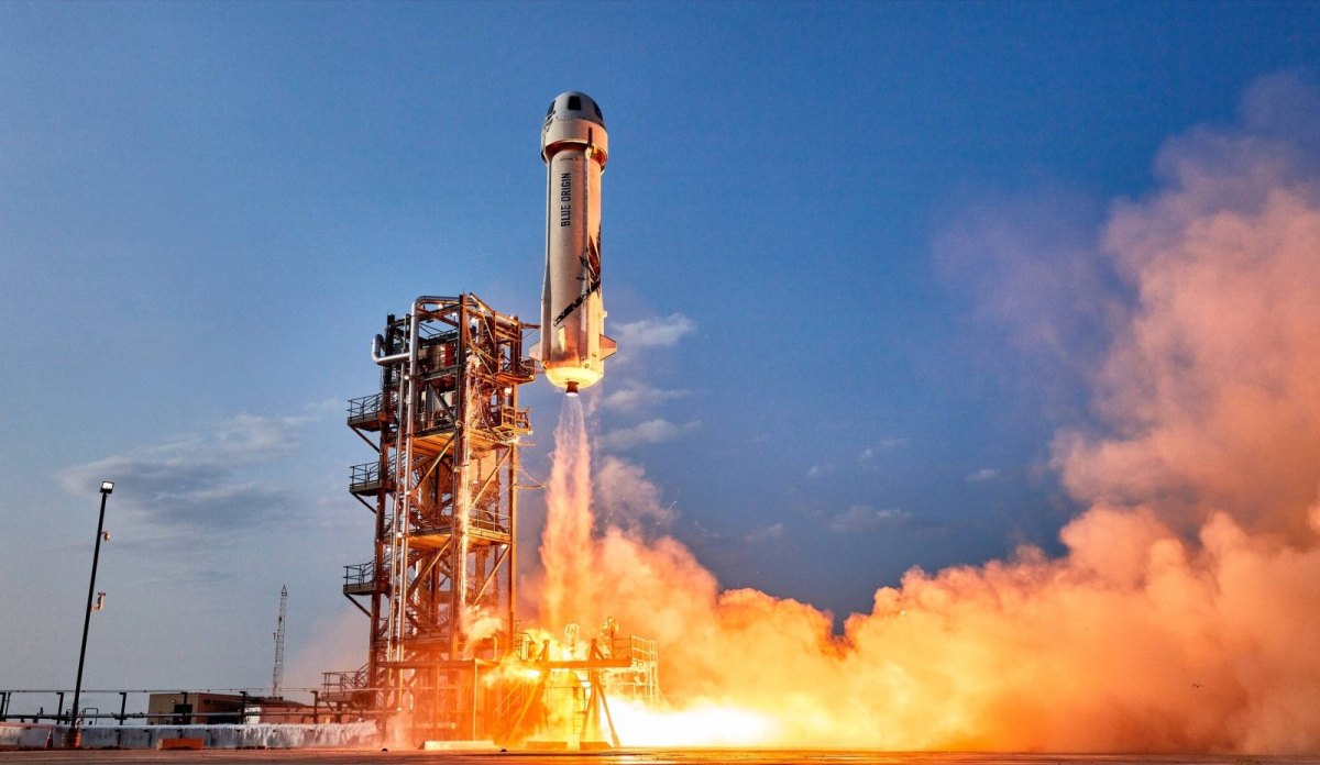 Blue Origin-Rakete startet in den Weltraum