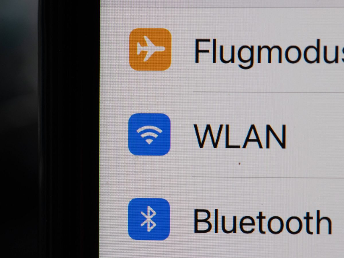 Einstellungen für Flugmodus, WLAN und Bluetooth