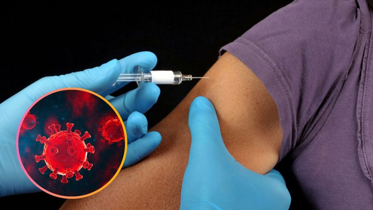 Impfung mit einer Spritze und das Coronavirus