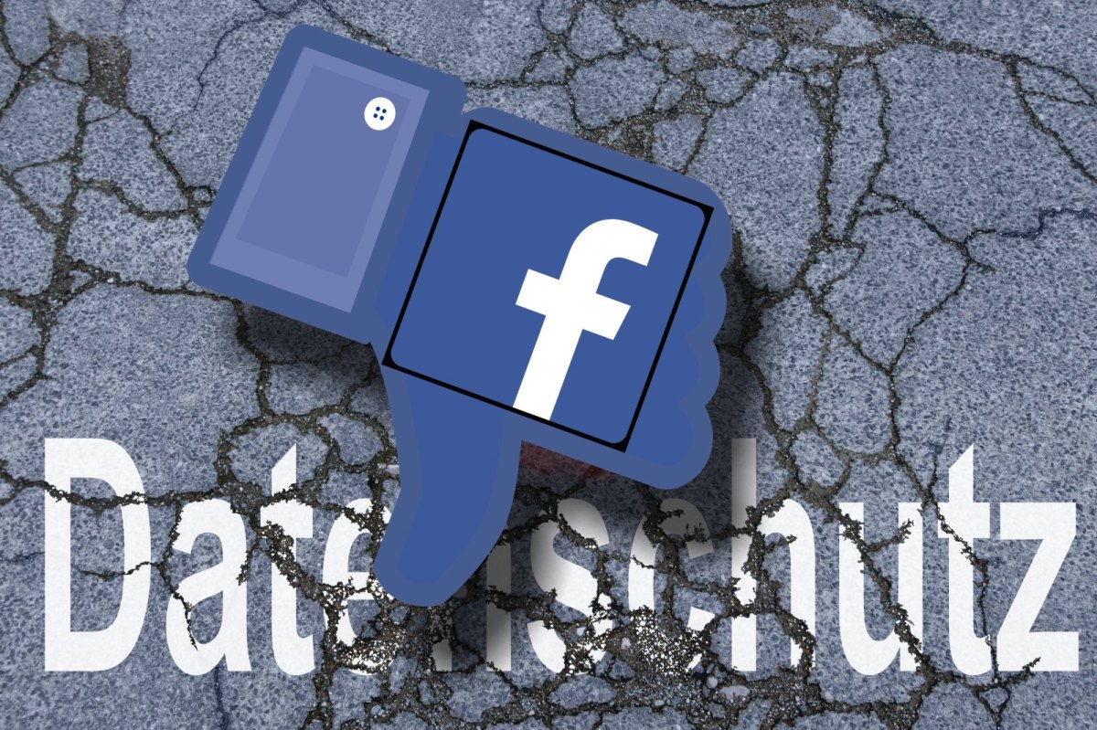 Facebook-Symbol vor rissiger Oberfläche