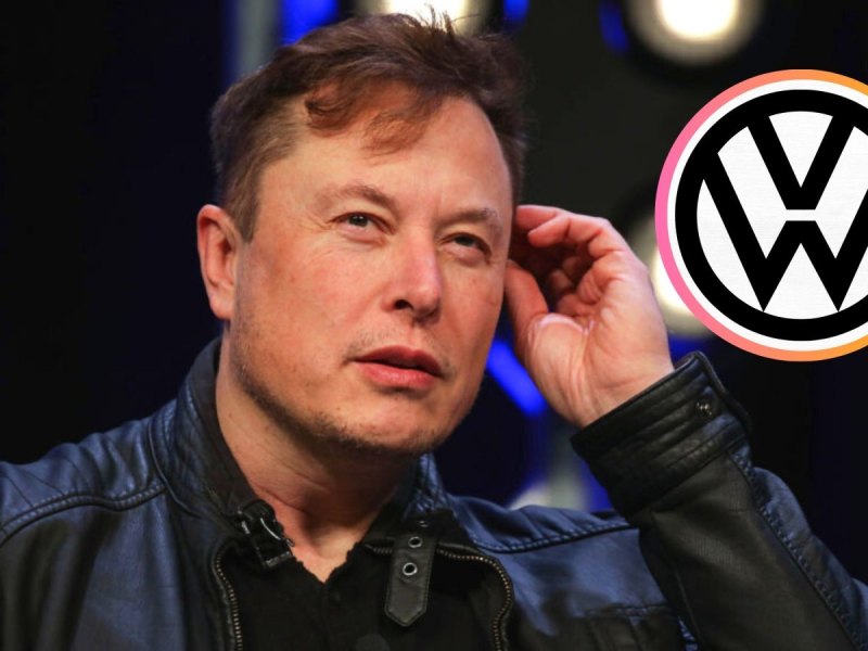 Elon Musk und das VW-Logo