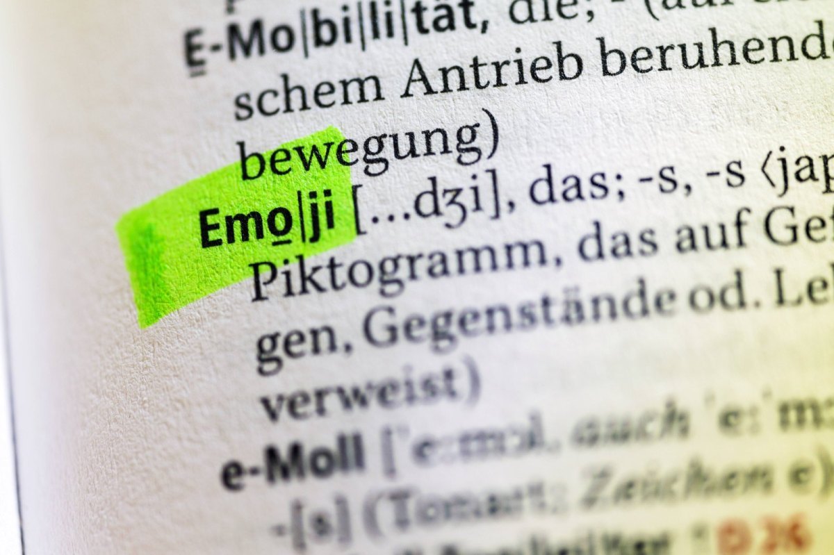Eintrag Emoji im Wörterbuch markiert