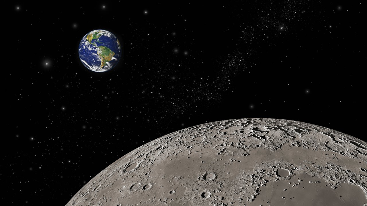 Der Mond ist laut einer Theorie aus der Erde entstanden.